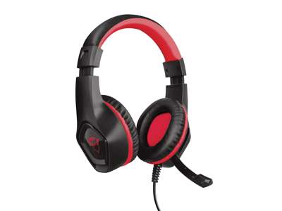 Trust GXT 404R Rana Headset Ledningsført Spil Sort, Rød