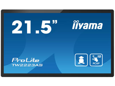 iiyama TW2223AS-B2 skilte display Interaktivt fladpanel 54,6 cm (21.5") Wi-Fi 400 cd/m² Fuld HD Sort Berøringsskærm Indbygget processer Android 12 24/7