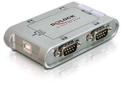 DeLOCK 4 Port USB 2.0 Serial Hub Sølv