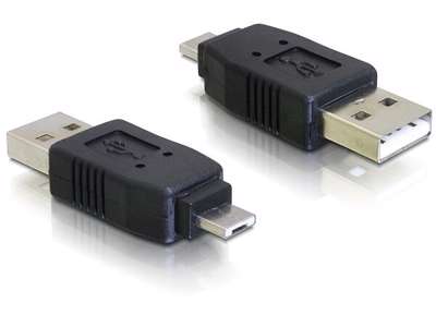 DeLOCK Adapter USB micro-A male to USB2.0 A-male USB 2.0 A Sort