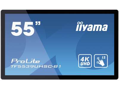 iiyama ProLite TF5539UHSC-B1AG computerskærm 139,7 cm (55") 3840 x 2160 pixel 4K Ultra HD LED Berøringsskærm Multibruger Sort