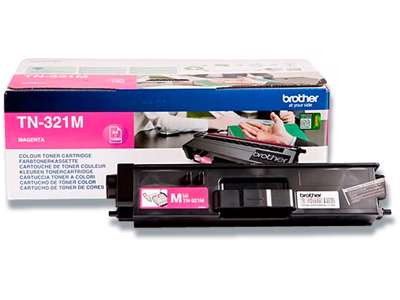 Toner, TN321M, Magenta-rød, 1.500 sider, Brother 