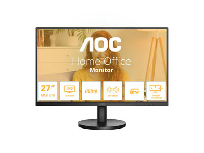 AOC B3 U27B3A computerskærm 68,6 cm (27") 3840 x 2160 pixel 4K Ultra HD LCD Sort