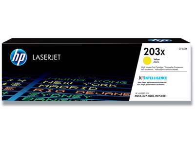 Toner, 203X, Yellow-gul, 2.500 sider, HP CF542X