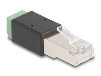 DeLOCK 66604 kabel kønsskifter RJ45 2 pin terminal block Sort, Grøn