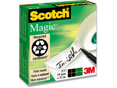 Tape, Usynlig, 19mm x 33m, 1 rulle, Scotch Magic 810