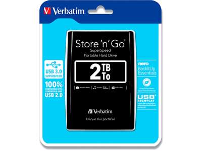 HDD, 2.5'', USB 3.0, 2 TB, Verbatim Store 'N' Go 