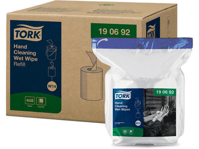 Renseserviet, Hænder, 58 ark pr spand, 4 poser, Tork Premium Wet Wipe W14