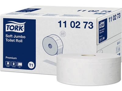 Toiletpapir, Udvendig oprulning, 2 lag, 6 ruller, Tork Jumbo Midi Premium Soft T1