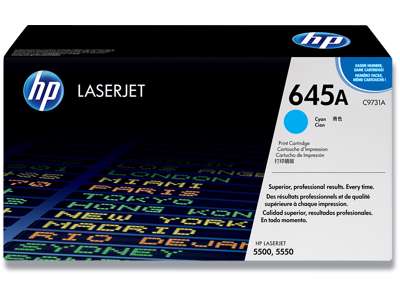 Toner, 645A, Cyan-blå, 12.000 sider, HP C9731A