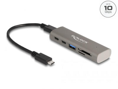 DeLOCK 64236 interface hub USB 3.2 Gen 1 (3.1 Gen 1) Type-C 10000 Mbit/s Grå