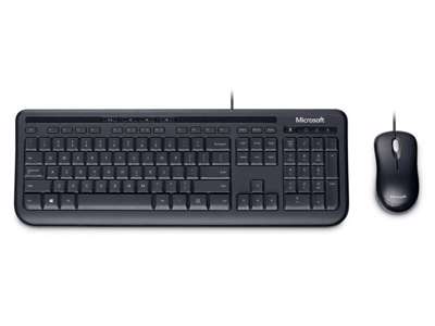 Microsoft Wired Desktop 600, DE tastatur Mus inkluderet USB QWERTZ Sort