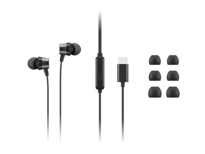 Lenovo 4XD1J77351 hovedtelefoner/headset Ledningsført I ørerne Kontor/Callcenter USB Type-C Sort