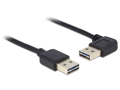 DeLOCK 1m USB 2.0 A m/m 90° USB-kabel USB A Sort