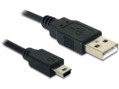 DeLOCK USB 2.0-A / USB mini-B 5pin - 0.70m USB-kabel 0,70 m USB A Mini-USB B Sort