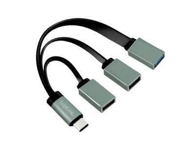 LogiLink UA0315 interface hub USB 3.2 Gen 1 (3.1 Gen 1) Type-C 5000 Mbit/s Sort, Grå