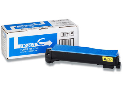 Toner, TK-560C, Cyan-blå, 10.000 sider, Kyocera 