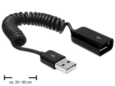 DeLOCK USB 2.0 0.6m USB-kabel 0,6 m USB A Sort