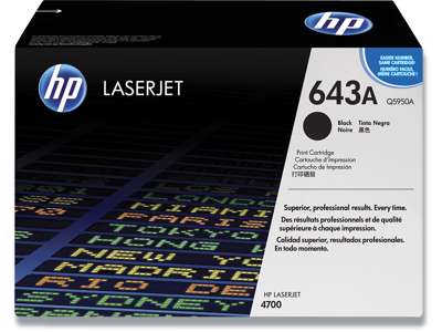 Toner, 643A, Black-sort, 11.000 sider, HP Q5950A