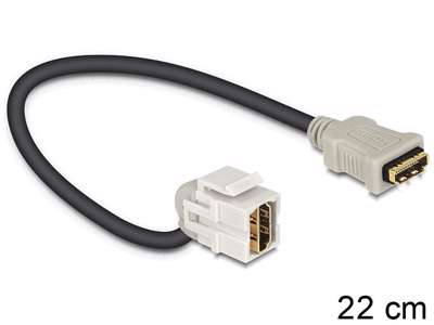 DeLOCK HDMI - HDMI, 0.22m HDMI-kabel 0,22 m HDMI Type A (Standard) Sort