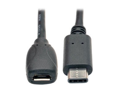 Tripp Lite U040-06N-MIC-F USB-kabel USB 2.0 0,15 m USB C Micro-USB B Sort