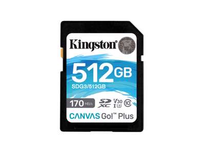 Kingston Technology 512 GB SDXC Canvas Go Plus 170R C10 UHS-I U3 V30