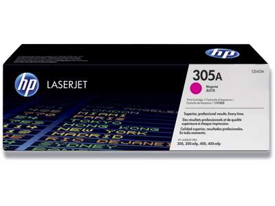 Toner, 305A, Magenta-rød, 2.600 sider, HP CE413A