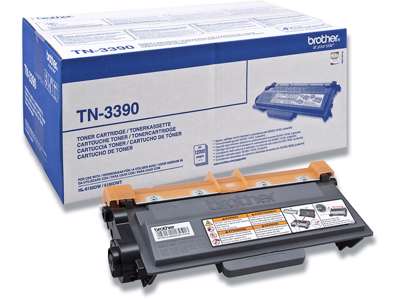 Toner, TN3390, Black-sort, 12.000 sider, Brother 