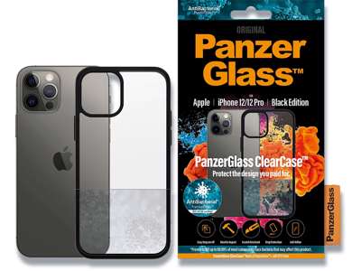 Cover, iPhone 12/iPhone 12 Pro 6.1'', Case, Transparant med sort ramme, PanzerGlass ClearCase 