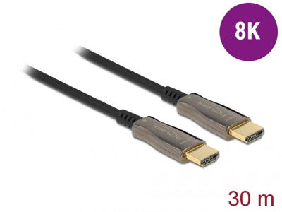 DeLOCK 84040 HDMI-kabel 30 m HDMI Type A (Standard) Sort, Sølv