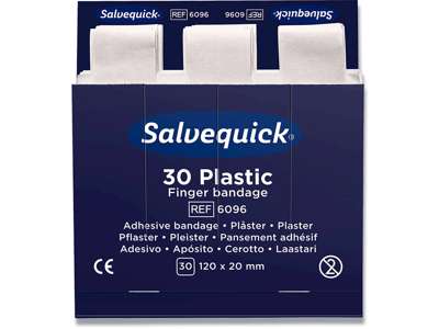 Plaster, Plast, 30 plastre pr refill, 6 pakker refill, Salvequick Finger 