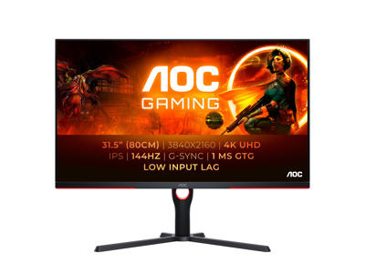 AOC G3 U32G3X/BK LED display 80 cm (31.5") 3840 x 2160 pixel 4K Ultra HD Sort, Rød