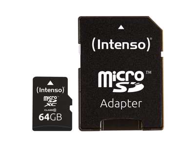 Intenso 64GB MicroSDHC MicroSDXC Klasse 10