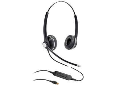 eSTUFF GLB240450 hovedtelefoner/headset Ledningsført Kontor/Callcenter USB Type-C Bluetooth Sort