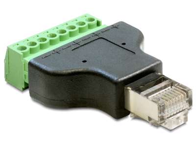 DeLOCK 65389 kabel kønsskifter RJ45 8p Sort, Grøn