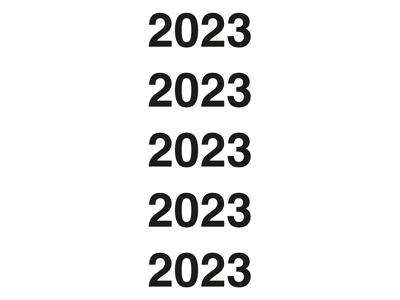 Etiketter, 60x24 mm, Hvid med ''2023'', 100 etiketter i alt, Avery 