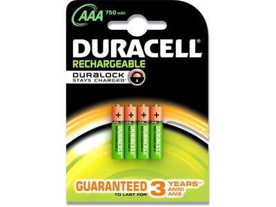 Batteri, AAA, 1.2 V, 4 stk, Duracell Rechargeable