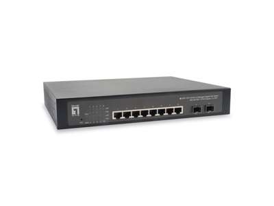 LevelOne GEP-1070 netværksswitch Administreret L2 Gigabit Ethernet (10/100/1000) Strøm over Ethernet (PoE) 19U Sort