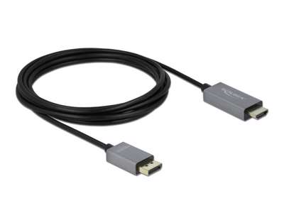 DeLOCK 85930 videokabel adapter 3 m DisplayPort HDMI Sort, Grå