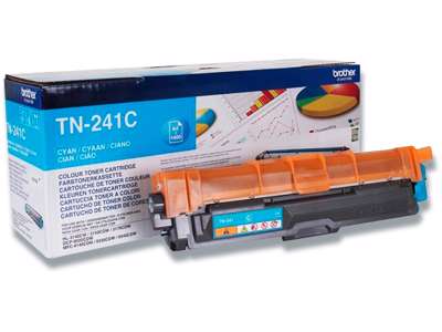 Toner, TN241C, Cyan-blå, 1.400 sider, Brother 