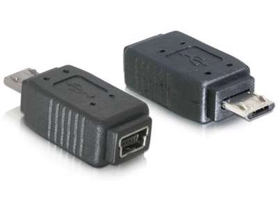 DeLOCK Adapter USB micro-B male to mini USB 5-pin mini USB 5p Sort