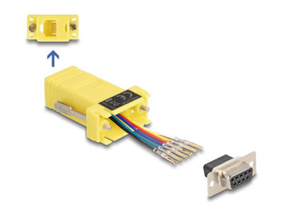 DeLOCK 67081 kabel kønsskifter D-Sub 9 RJ12 Gul