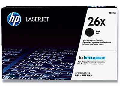 Toner, 26X, Black-sort, 9.000 sider, HP CF226X