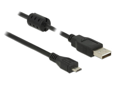 DeLOCK 5m, USB 2.0-A/USB 2.0 Micro-B USB-kabel USB A Micro-USB B Sort