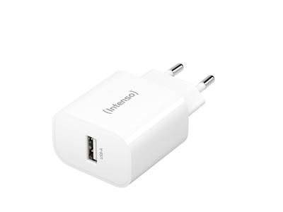 Intenso 1x USB-A Adapter weiß Universel Hvid Vekselstrøm Indendørs