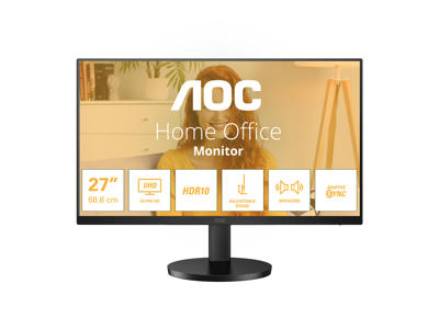 AOC U27B3AF computerskærm 68,6 cm (27") 3840 x 2160 pixel 4K Ultra HD LED Sort