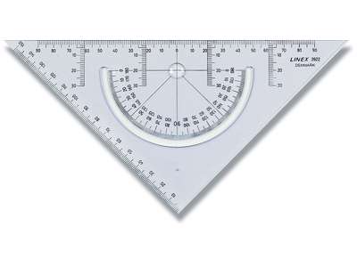 Tegneskabelon, Geometritrekant, Hypotenuse 225 mm, Katete 160 mm, Linex 2622