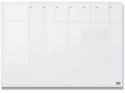 Planner, Uge, Til skrivebordet eller vægmonteret, Whiteboard, A3, Transparent, Akryl, Nobo Mini