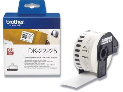 Labeltape, 38mm x 30.48m, 1 rulle, Hvid, Brother P-Touch DK-22225