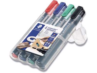 Marker, Rund spids, 2 mm, 4 assorteret, Staedtler Lumocolor 352